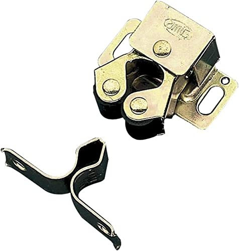 Amig - Pack de 2 Golpetes de Acero con Rodillos de Goma Mod.12 - Cierre Oculto para Puertas de Armarios y Muebles de Hogar u Oficina - Medidas: 34 x 30 mm - Se Incluyen Tornillos de Fijación