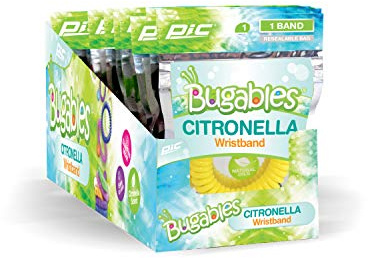 PIC Bugables - Braccialetti a spirale profumati alla citronella, riutilizzabili e richiudibili, taglia unica (confezione da 24)