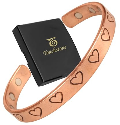 Bracciale Touchstone indiano fatto a mano in rame per la guarigione dei chakra, regalo per donne e uomini. Messaggio spirituale, Taglia unica, Metallo Rame, Nessuna pietra preziosa