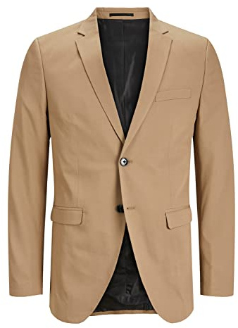 JACK & JONES Male Single Breasted Blazer JPRSOLARIS Super Slim Fit Blazer, Petrified Oak/fit: Super Slim fit, 42