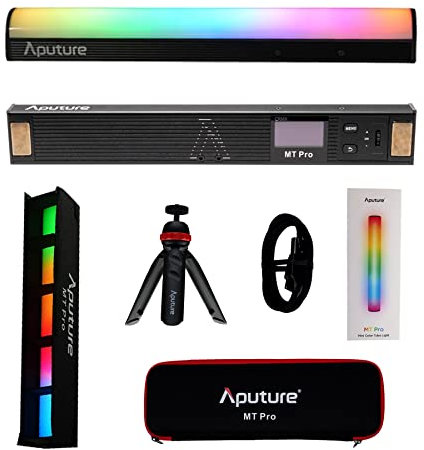 Aputure MT Pro Full-Color Mini LED Tube Light CCT 2000K-10000K RGBWW Light Stick CRI 95+ TLCI 98+ Supports APP Control with Tripod & Grids