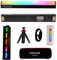 Aputure MT Pro Vollfarbige Mini-LED-Leuchtstoffröhre CCT 2000K-10000K RGBWW Leuchtstab CRI 95+ TLCI 98+ unterstützt APP-Steuerung mit Stativ und Gittern
