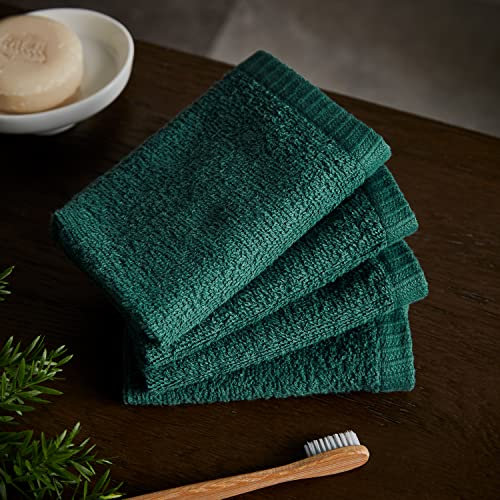 Catherine Lansfield Waschlappen aus Baumwolle, schnelltrocknend, Waldgrün, 4 Stück