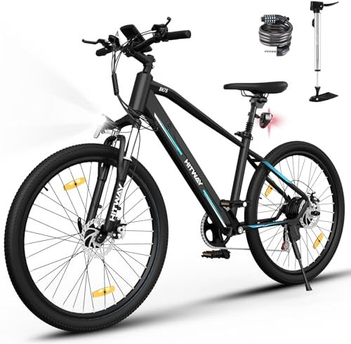 HITWAY E Bike E-Mountainbike 26 Zoll Pedelec Cityräder Elektrofahrrad,250W Motor,36V/12Ah Akku ebike,7/21 Gängen,bis 35-90km