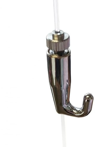 40KG Heavy Duty Picture Hanging Captain Self Locking Cable Sliding Hook Art Gallery Systems for Perlon Cords Steel Cables Wires 1.5mm and 2mm