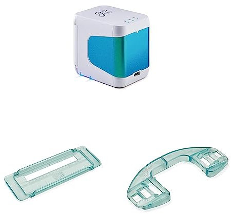 Colop e-Mark Go: Kompakter Tragbarer Drucker, Mobiles Beschriftungsgerät Mit Lineal Für Exakte Positionierung & Führungsschiene Für Bänderbedruckung 10, 15 Und 25 mm