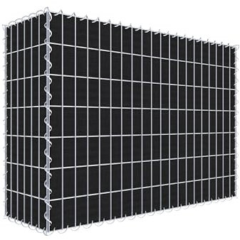 Grönsaksgrön gabion med fleece 100 cm x 70 cm x 30 cm (L x H x D), maskstorlek 5 cm x 10 cm, spiral