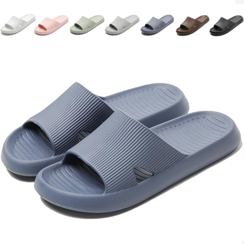 Anmerl Claquettes de Douche Antidérapantes Homme et Femme, Chaussons de Maison en EVA Souple, Sandales de Bain à Séchage Rapide pour Piscine, Spa et Plage