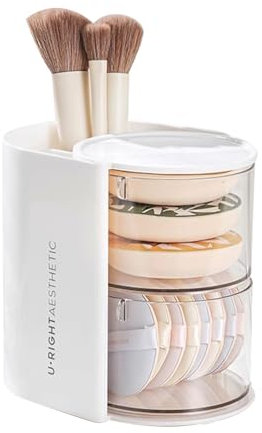 Ideal Swan Make Up Organizer, Kosmetik Organizer Pinselhalter Wattepadspender, Wasserdichter Kosmetik Aufbewahrung Schminktisch Organizer für Badezimmer Schreibtisch Make Up Aufbewahrung