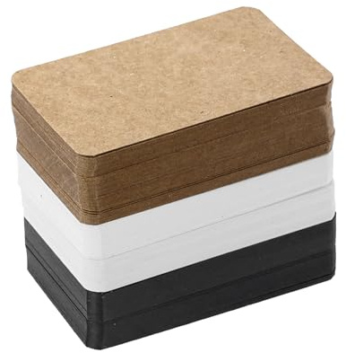 60 pezzi Biglietti da Visita, Carte Bianche Nere Marroni,Carte di Carta Kraft Paper, cartoline da personalizzare per la memoria dei messaggi