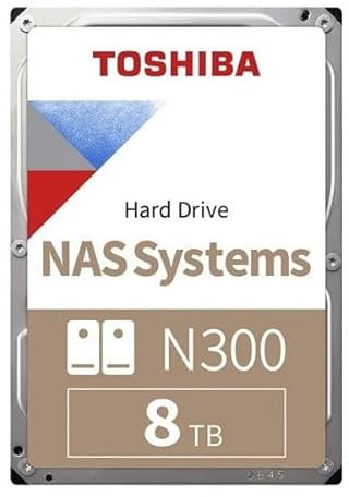 Toshiba N300 8TB, 3.5, 8000 GB, 7200 RPM, Serial ATA III, 128 MB, Unidad de disco duro