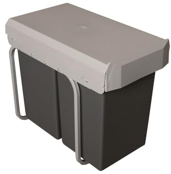 Victory Pattumiera da incasso Double Man – 28 litri (2 x 14 litri), argento/antracite a partire da 30 pezzi di larghezza