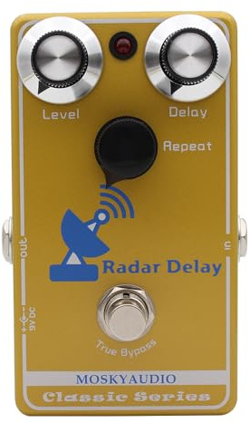 RADAR DELAY 25 ms-450 ms analog fördröjning gitarreffekt pedal med äkta bypass helt metallskal