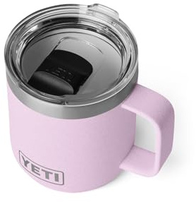 YETI Rambler 10 oz Ceramic Lined Stackable Mug, Vacuum Insulated, Stainless Steel with MagSlider Lid, Cherry Blossom