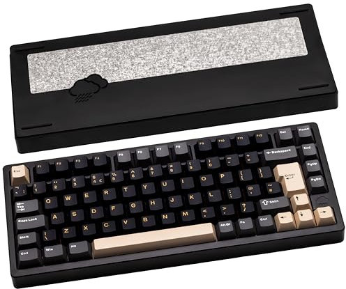 CutiePcs WOBKEY Rainy 75 Aluminum Cocoa Switch Mechanical Keyboard with Superior Acoustics, Wired, BT, 2.4G wireless Connectivity (Pro - Black(UK-ISO))
