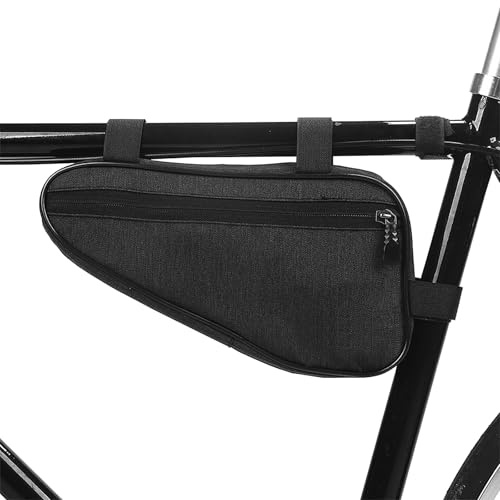 Omnikryp Borsa Triangolare, Bicicletta Borsa da Telaio per Bici MTB con Strappo, Triangolo con Chiusura Zip per Lucchetto, Attrezzi, Giacca Antipioggia, Grande Capacità 1.5L