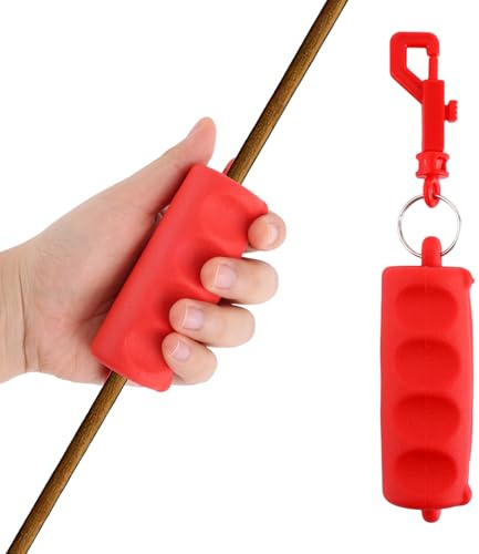 Fukaisu Archery Arrow Puller, Rubber Portable Hand Saver Archery Arrow Puller Gripper Tools with Ergonomic Grip & Keychain Accessories Suitable for Practice Shooting Equipment (Red)