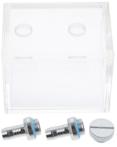 Toddmomy Tanque de Refrigeración Líquida para Computadora, Depósito Acrílico Transparente para Cpu, Enfriador de Agua para PC Bloqueo y Conector, Sistema de Refrigeración Líquida