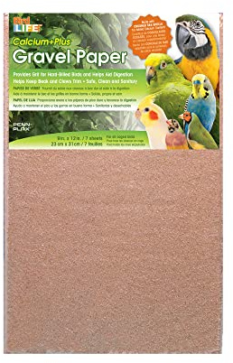 Penn-Plax 7 Pack Gravel Paper for Bird Cage, 9 by 12-Inch | Great for Hard-Billed Birds | Safe, Clean, and Easy for Improved Digestion (BA637)