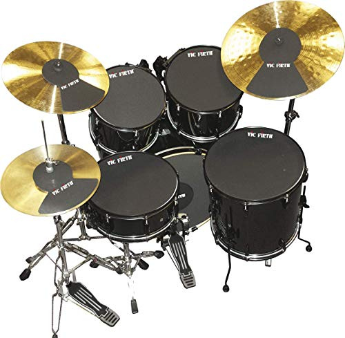 Vic Firth 22 Inch Fusion Drum and Cymbal Mute Pad Set: 10”, 12”, 14”(x2), 22 Drum Pads Plus Hi-hat and 2 x Cymbal Pads
