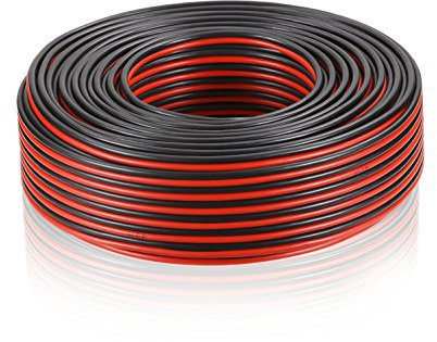 Manax Câble de haut-parleur 1,5 mm R/s 25 m CCA 2 x 1,5 mm² Rouge/noir Anneau 25 m