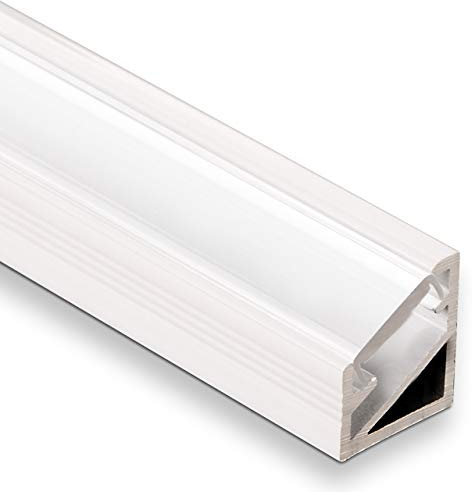 3 Stück LED Profil-66 Eckprofil weiß mit opaler Abdeckung 2000 x 14,5 x 16,5 mm von SO-TECH®