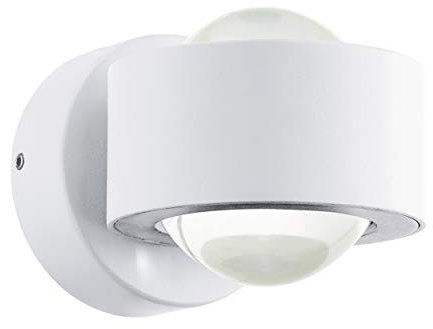 EGLO LED Wandlampe Ono 2, 2 flammige Wandleuchte, Wandstrahler innen aus Aluminium und Kunststoff, Wohnzimmerlampe in Weiß, Klar, LED Flurlampe mit Up and Down Light in warmweiß