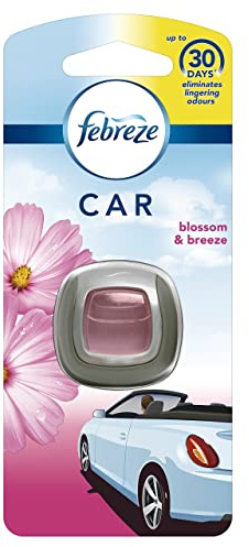 Febreze Car Clip Air Freshener, Odour Eliminator, Blossom & Breeze, 6 Count