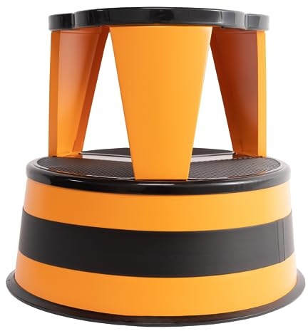 Cramer Kik Step Steel Step Stool - Two Step Stool, Holds 350 lbs (Orange)