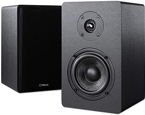 Micca PB42X Powered Bookshelf Speakers, 30-Watt RMS Power, Active Near Field Studio Monitors, 2-Way (Black, Pair)