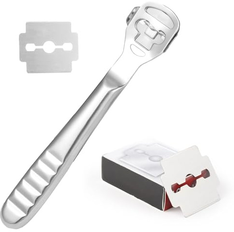 MIUKAA Callus Shaver Kit with 10 Blades, Callus Remover for Feet & Hands, Professional Dead Skin and Corn Removal Tool, Heel Scraper for Cracked Heels - Pedicure Tools for Smooth Feet