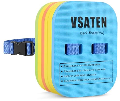 VSATEN Back Float, Swim Belt Bubble Adjustable 3 Layers Thicken Split Foam Learning Safety Training Board Pool Floaties for Kids Toddlers Swimming Beginners Floats Swim Lessons Equipment (10lb-60lb)