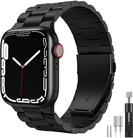 owlhold Compatible Avec Bracelets de Montre Apple Watch 41mm 40mm 38 mm, Bracelet Remplacement de Acier Inoxydable de Qualité Supérieure pour Séries 10/9/8/7/6/5/4/3/2/1/SE pour Homme et Femme -Noir