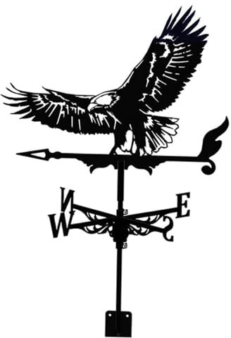 YUZDNM Wetterhahn - Wetterhahn Fürs Dach - Wetterfahne-Ornament, Retro-Dachgartenzaun-Heimdekoration, Richtungsanzeiger-Außenhalterung aus Edelstahl für Gartenhof, Adler