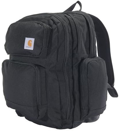 Carhartt 35L Triple-Compartment Backpack, Durable Pack with Laptop Sleeve and Duravax Abrasion Resistant Base, Black