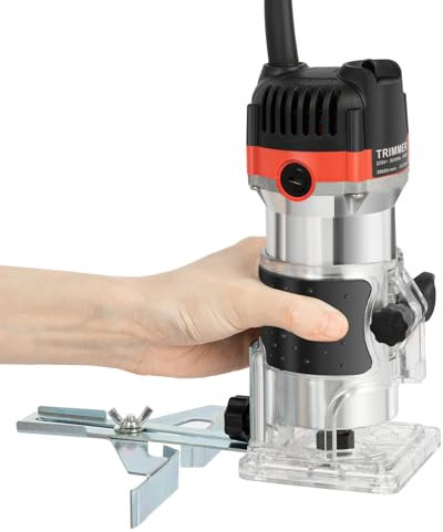 MEHOOSPVN Fresa elettrica da 800 W, fresatrice per legno, fresatrice per legno, fresatrice per legno, fresatrice a mano 1/4, fresatrice multifresa, 30000 giri/min, cavo elettrico per taglio