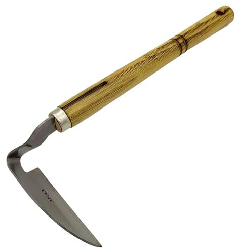 Generico Hoz de jardín, guadaña de jardinería – Dispositivo para desmalezar con guadaña de acero inoxidable | Hoz cortacésped, herramienta de hoz portátil para deshierbar y excavar