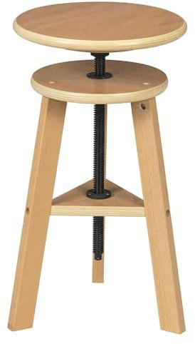 Paintersisters® Höhenverstellbarer Malhocker aus Buchenholz – Ideal für Künstler, Küche, Büro, Atelier, Zeichenhocker, Künstlerhocker, Barhocker
