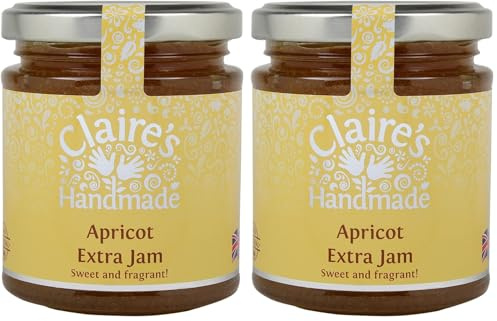 Claire's Handmade | Apricot Extra Jam | Sweet and Fragrant | Traditionally Made | Gluten Free | GMO Free | Suitable for Vegetarians & Vegans | 227g Jar (Pack of 2)