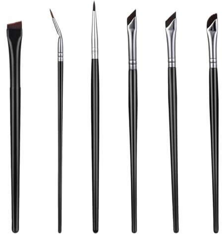 UEAVOID Set di 6 Pennelli per Eyeliner Professionali Pennello Angolato per Sopracciglia Pennello a Punta Sottile per Eyeliner Ombretto Correttore Perfetto per Principianti