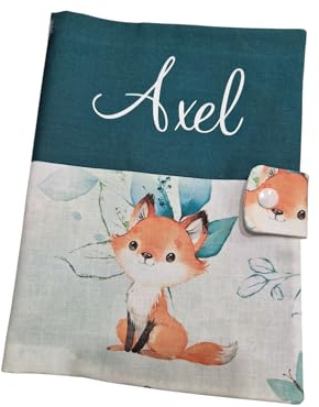 protège carnet de santé personnalisé savane cadeau naissance bébé prénom (prénom broderie)