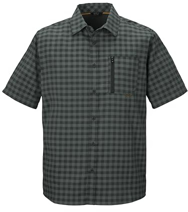 Killtec Uomo Camicia Funzionale/Camicia a Maniche Corte/Camicia Outdoor Kos 44 MN Wvn Shrt, Dunkelgrün, M, 42790-000