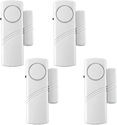 Paquete de 2 alarmas magnéticas inalámbricas de seguridad para puerta y ventana, 90 dB, sistema de alarma antirrobo para hogar, oficina, garaje y cobertizos