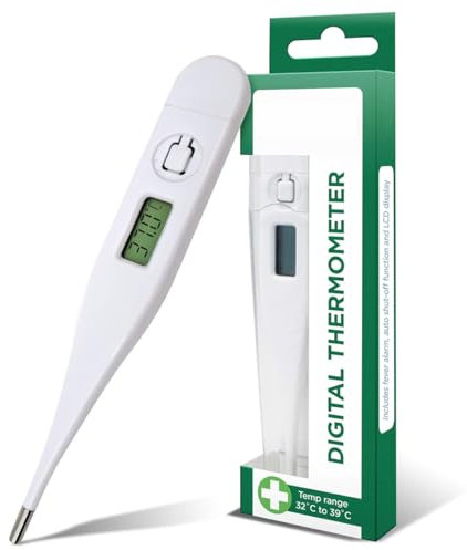 Digital Thermometer for Adults, Kids & Babies – Fast & Accurate Body Temperature Measurement – Oral, Ear & Underarm Use – LCD Display with Audible Fever Alarm – Medical Thermometer