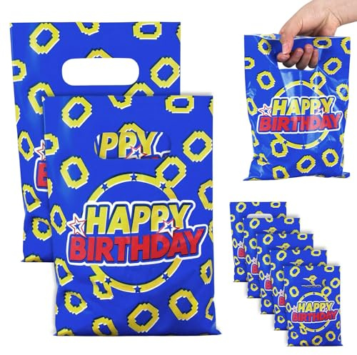 50pz Sacchetti Regalo, 25x17cm Borse con Stampa Anello d’Oro con Diamante e Manici Forniture Feste Originali e Carine per Caramelle Snack