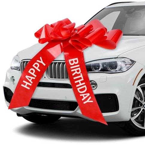URHELP Fiocco rosso gigante, 76 cm / 30 pollici, grande fiocco, regalo Happy Birthday, decorazione riutilizzabile per feste di compleanno, auto, matrimonio, celebrazione