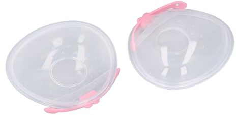 Haofy Conchas de Silicona para Recolección de Leche de Lactancia, Atrapasueños Fácil de Usar con Tapa a Prueba de Fugas, Ideal para Mamás Ocupadas, Paquete de 2