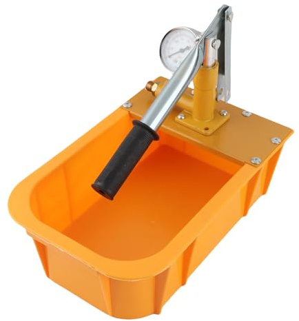 Aumotop Probador de Bomba Hidráulica Bomba de Prueba Presión Agua Hidráulica Detector Fugas Manual para Tuberías, Tubería Manual Aleación Aluminio con Manómetro para Equipos Calefacción