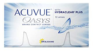 ACUVUE OASYS 2-Wochen-Kontaktlinsen für Tag und Nacht mit -10 dpt und BC 8.8 – UV Schutz, Austrocknungsschutz und extrem Komfortables Tragegefühl – 12 Linsen