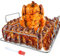 RUSFOL Beercan Chicken Roaster and Rib Rack with a Silicone Oil Brush, Square Stainless Steel BBQ Stand for Smoker,Oven and Grill, Cook Up to 4 Ribs and a Whole Chicken at a time